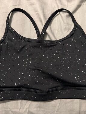 ZYIA Black Speckled Scoop-Back Sports Bra